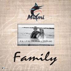 Fan Creations Miami Marlins Burlap Pattern Frame