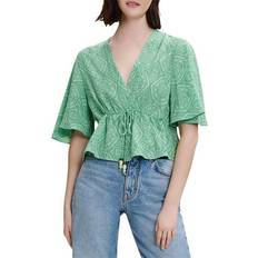 Maje Limaro Fluid Printed Top - Ethnic Green