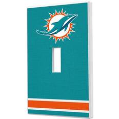 Strategic Printing Miami Dolphins Stripe Single Toggle Light Switch Plate