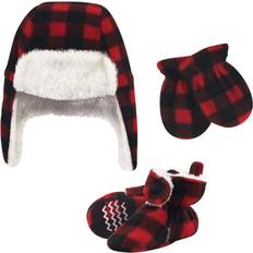 Hudson Trapper Hat, Mitten and Bootie Set - Black Red Plaid (10159377)