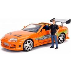 Jada Toyota Supra Orange Metallic with Brian Diecast Figurine Fast & Furious Movie 1/24 Diecast Model Car instock 30738