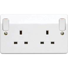 MK White Double 13A Switched Socket