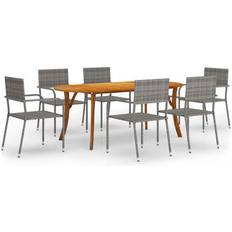 vidaXL 3072097 Patio Dining Set, 1 Table incl. 6 Chairs