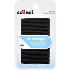 Scunci No Damage Elastics Comfortable All Day Gentle Hold Black 34 Pieces