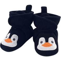 Hudson Animal Fleece Booties - Navy Penguin