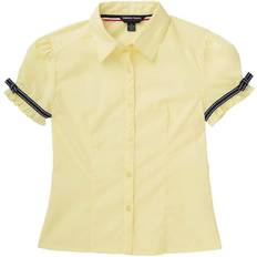 French Toast Girl's Short Sleeve Ribbon Bow Blouse - Yellow