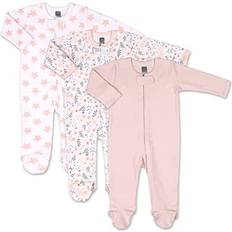 The Peanutshell Sleep N Play Footed Pajamas for Girls 3-pack - Pink Floral