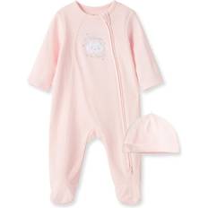 Little Me New Pink Welcome To The World Footed One-Piece & Hat - Pink