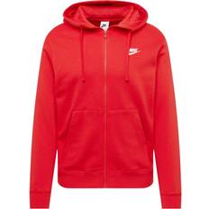 Nike Hoodies - Men Jumpers Nike Sportswear Club Fleece Full-Zip Hoodie - University Red/University Red/White