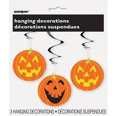 Unique 26" Hanging Pumpkin Halloween Decorations, 3ct