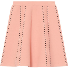Sandro Eglantine Knit A-Line Mini Skirt - Salmon