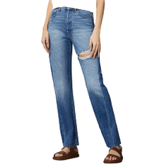 DL1961 Emilie High Rise Vintage Ultra Straight Jeans - Bedford Blue Raw