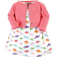 Hudson Dino Dress and Cardigan 2-Piece Set - Pink/Multi