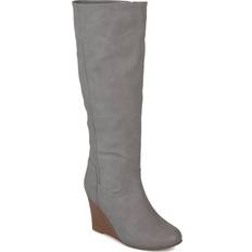 Journee Collection Langly Medium Calf - Grey