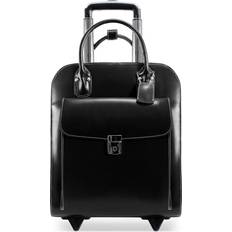 Black - Leather Briefcases McKlein Uptown Wheeled Laptop Briefcase 15" - Black