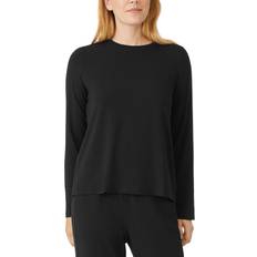Eileen Fisher Women's Crewneck Long-Sleeve Top Plus Sizes - Black
