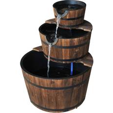 Wood Garden Decorations OutSunny 3-Tier Wooden Water Pump Fountain