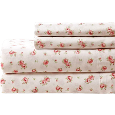 Modern Threads Rose Printed Bed Sheet White (243.8x205.7cm)