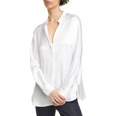 Vince Band Collar Blouse - White