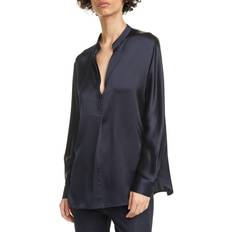 Vince Band Collar Blouse - Navy