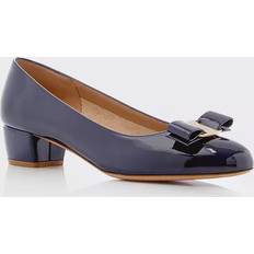 Ferragamo Vara - Oxford Blue/Gold Patent Leather