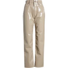 Agolde Recycled Leather Fitted 90's Pants - Quail Patent