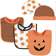 Hudson Cotton Bib and Headband or Caps Set Pumpkin