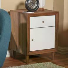 Baxton Studio Harlow Mid-Century Bedside Table 39.6x44.6cm