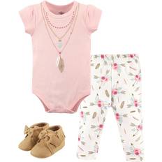 Little Treasures Bodysuit, Pant and Shoes, 3-pack - Feathers (10171096)