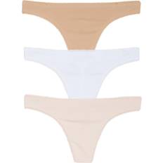 On Gossamer Cabana Cotton Hip G Thong 3-pack - Blush/White/Beige