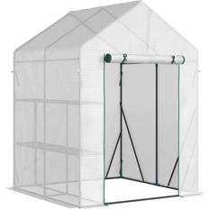 OutSunny Freestanding Greenhouses OutSunny Lean to Green House Green 143x143x195cm