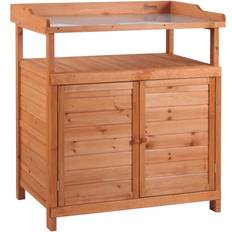 OutSunny Potting Table with Storage Cabinet