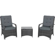 Brown Bistro Sets Garden & Outdoor Furniture OutSunny 841-143V01 Bistro Set, 1 Table incl. 2 Chairs