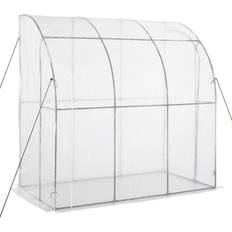 OutSunny Lean-to Greenhouses OutSunny Walk-in Lean To Wall Greenhouse With Zippered Door 214X118X212Cm White