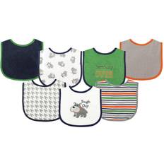 Luvable Friends Drooler Bib with Waterproof Back 7-pack Tough Guy