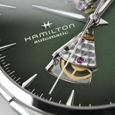 Hamilton Jazzmaster Open Heart Automatic Green Brown Leather H32675560
