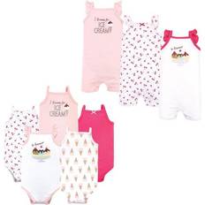 Hudson Infant Girl Cotton Bodysuits and Rompers 8-pack - Banana Split