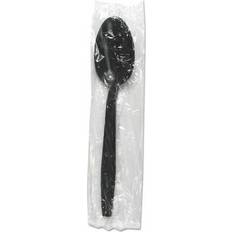 Black Tea Spoons Heavyweight Wrapped Polypropylene Cutlery, Teaspoon, Black, 1000/Carton Tea Spoon