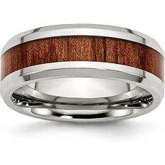 Chisel Classics Inlay Wedding Band - Silver/Brown