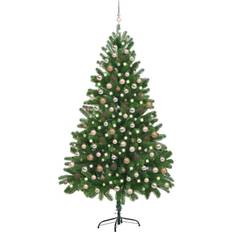 vidaXL Artificial with LEDs&Ball Set 210 cm Green Christmas Tree