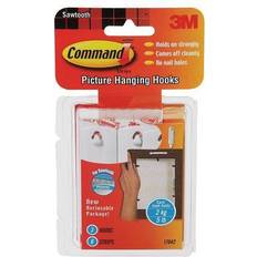 Command Sawtooth Hook,Plastic,1/16 In,PK3 White Picture Hook