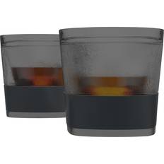 Black Whisky Glasses Host Freeze Cooling Whisky Glass 26.6cl 2pcs