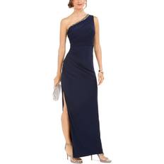 Adrianna Papell One-Shoulder Jersey Gown - Midnight Navy