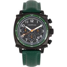 Morphic MPH8307 M83 Series Chronograph Leather-Band with Date, Black & Green