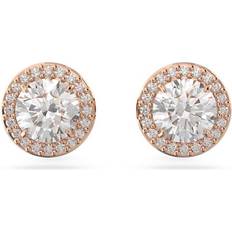 Swarovski Constella Round Cut Stud Earrings - Rose Gold/Transparent