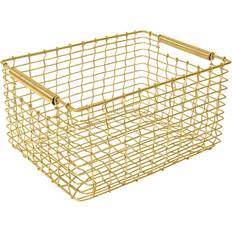 Brass Boxes & Baskets Korbo Rectangular 19 Storage Brass Basket 27cm