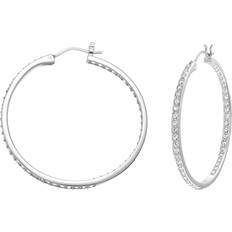 Jewellery Swarovski Sommerset Hoop Earrings - Silver/Transparent