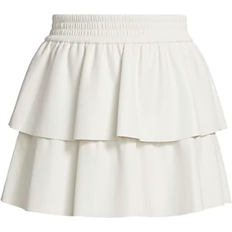 Alice + Olivia Jia Vegan Leather Tiered Mini Skirt - Off White