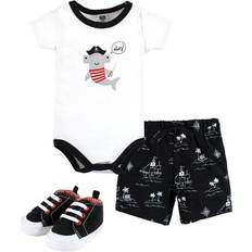 Hudson Baby Cotton Bodysuit, Shorts and Shoe Set - Pirate Shark (10112815)