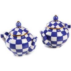 Mackenzie-Childs Royal Check Salt & Pepper Set Teapot